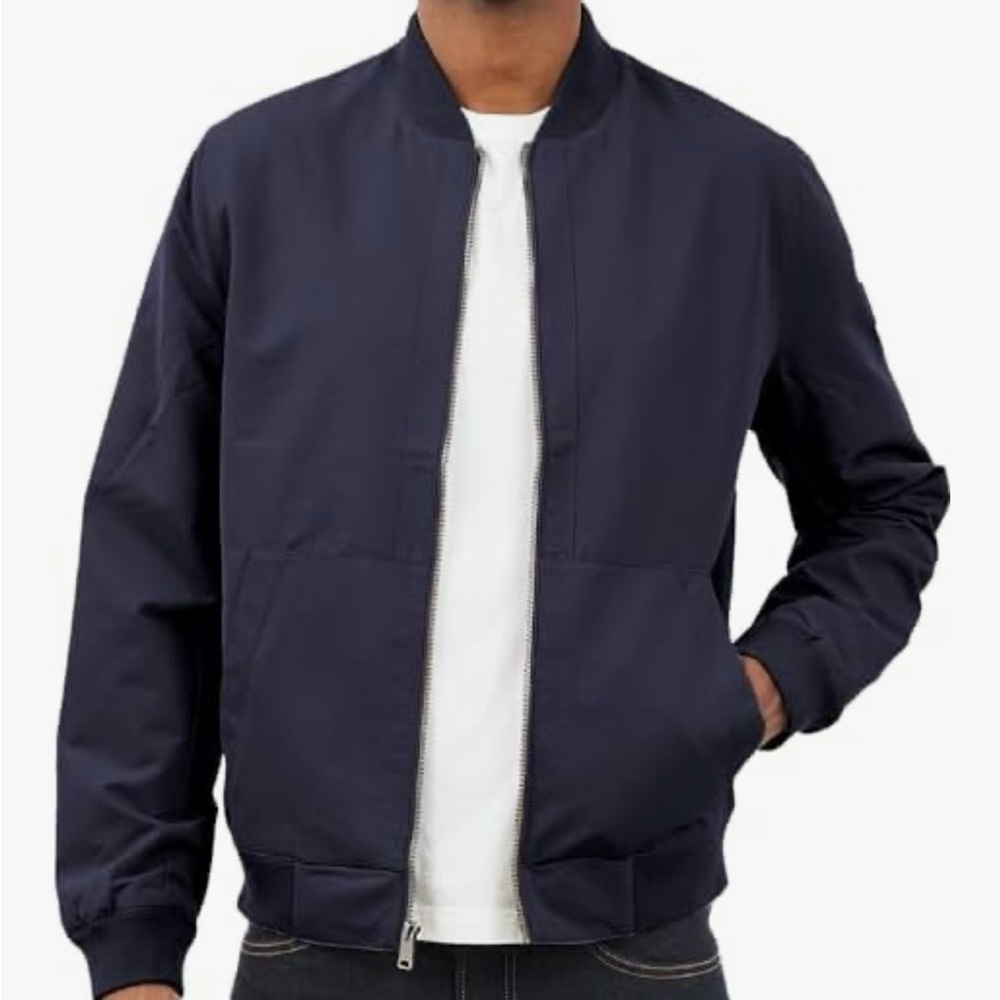 Lucky Brand Men's Bomber Jacket Full Zip Blue